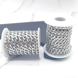 Chaîne à Maillons Gourmette NK en Acier Inoxydable pour la Fabrication de Bijoux DIY Couleur Acier pour Collier Bracelet