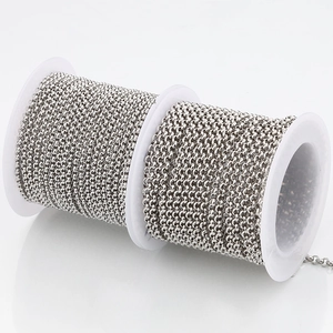 Bulk silver stainless steel link chain rolls for DIY jewelry and necklace making
