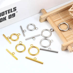 18K vergoldete OT-Knebelverschlüsse aus Edelstahl für DIY-Schmuck und Halsketten