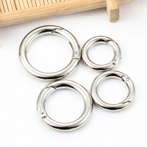 Round Alloy Spring Gate Rings Multipurpose Open Ring Clasp For Bag Strap Keychain DIY Jewelry Making Accessories Silver