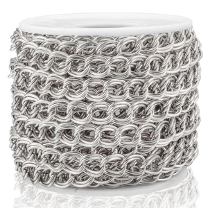 Chaîne Entrelacée en Acier Inoxydable à Double Tissage pour Hommes Femmes DIY Collier Bracelet Accessoires de Bijoux