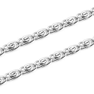 Polished silver stainless steel spiral link chain necklace for DIY jewelry making