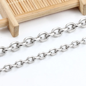 Polished stainless steel Cuban cross chain necklace and bracelet DIY crafting material