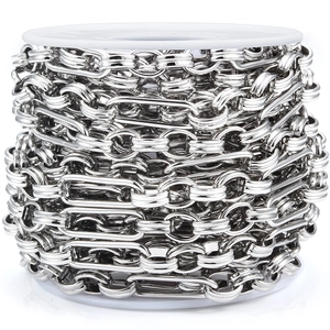 Rolle aus polierter Edelstahl-Gliederkette für DIY Halsketten und Armbänder