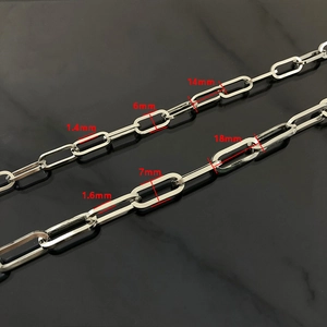 Chaîne à maillons rectangulaires en acier inoxydable 304 argenté pour bijoux DIY