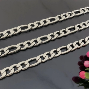 Polierte Figaro-Panzerketten aus Edelstahl in Silber für DIY-Schmuck und Halsketten