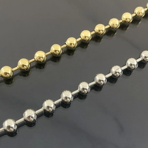 Durable 6mm stainless steel ball chains in gold and silver finish for DIY jewelry crafting