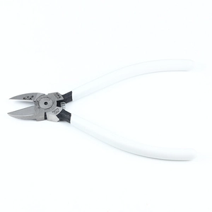 Alicates de corte diagonal H-128 de acero CRV con mango blanco para joyería de bricolaje