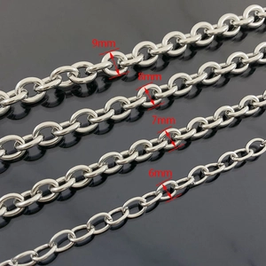 Catena in Acciaio Inossidabile Grossa a O Hip-Hop Rolo DIY Accessori per Creazione di Collane e Bracciali Tonalità Argento