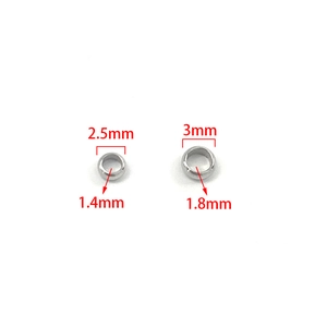 Stainless steel crimp beads for jewelry making with 2.5mm and 3mm size options
