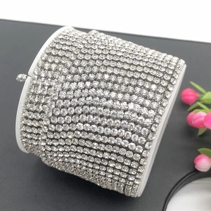 Sprankelende roestvrijstalen strass ketting op spoel voor DIY sieraden maken