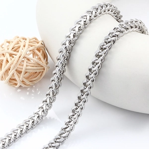 Gepolijste roestvrijstalen Franco schakelketting voor heren en dames minimalistische sieraden