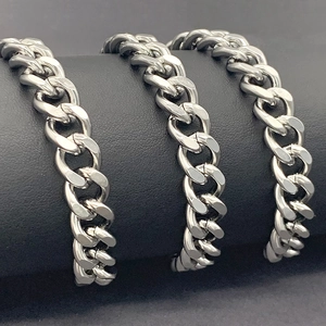Polished 10mm stainless steel Cuban link chain for DIY necklaces and bracelets