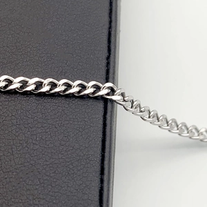 Polished silver stainless steel curb chain for DIY necklaces and bracelets, hip-hop style