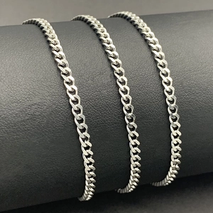 Acier Inoxydable Double Poli Chaîne Gourmette DIY Fournitures Bijoux Chaîne de Base pour Collier Bracelet Accessoire