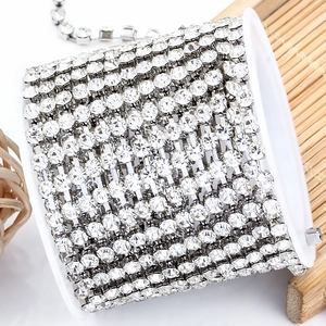 Chaîne à Griffes en Acier Inoxydable Strass 2mm 3mm Argent Cristal Pour Fabrication de Bijoux DIY Colliers Bracelets Accessoires