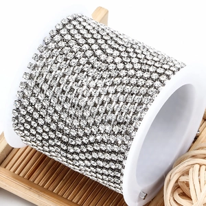Chaîne de strass en acier inoxydable de 3mm sur bobine pour création de bijoux DIY