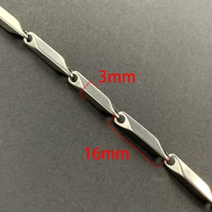 Polished stainless steel oval link chain 16mm long and 3mm wide for DIY jewelry making