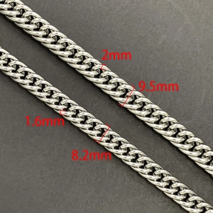 Polished silver stainless steel Franco chain available in 1.6mm and 2.0mm widths