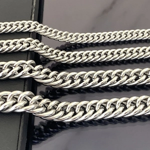 Stainless Steel Cuban Link Double Weave Chain For DIY Jewelry Making High Polish Silver Tone Accessory For Necklace Bracelet