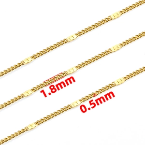 1,8 mm vergulde roestvrijstalen ketting met ovale kralen voor DIY-sieraden maken
