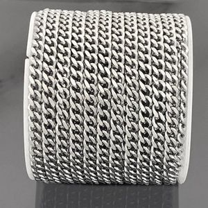Catena Curb Doppia Lucidatura in Acciaio Inossidabile per Creazione Gioielli Fai-da-te Collane Bracciali Accessori Fornitura