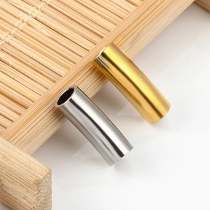 Perles cylindriques en acier inoxydable or et argent pour la création de bijoux DIY