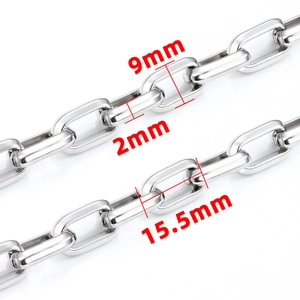 Poliertes Edelstahl Panzerkette Halsband in Silber mit 9mm Breite im Punk Stil