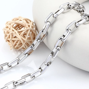 Edelstahl Trapez Cuban Link Kette Für DIY Schmuckherstellung Hip Hop Punk Silber Büroklammer Kette Zubehör