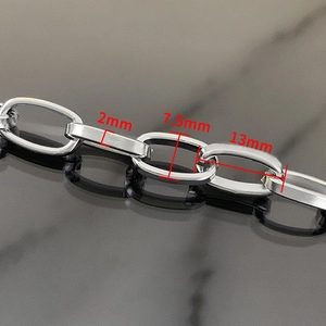 Catena a maglie ovali piatte in acciaio inossidabile con spessore 2mm e maglie 13mm