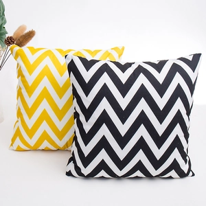 Fodera per Cuscino in Poliestere a Motivo Geometrico a Onde Moderna Semplice Stampa Chevron per Divano Casa Soggiorno Decorazione