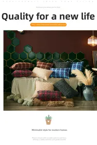 Close-up of textured checkered plush pillow covers in multiple colors for home decor