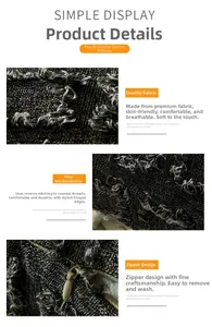 Detail of dark grey textured cushion cover with frayed edges and invisible zipper closure