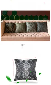 Detailed macro view of modern geometric marble textured pillow case covers for sofa decor
