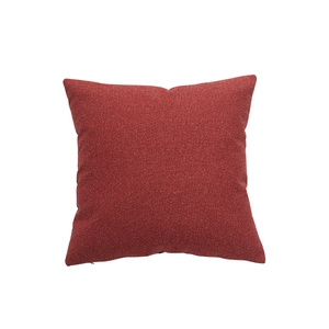 Housse de coussin carrée rouge foncé en lin avec texture tissée pour canapé