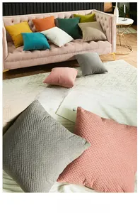 Detail showing 3D embossed geometric pattern on soft velvet decorative pillow covers