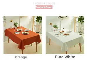 Details von orangefarbenen und weißen wasserdichten Tischdecken im nordischen Stil