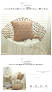 Detail of plush geometric diamond embroidery on soft nordics style cushion covers
