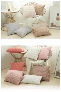 Detail of 3D geometric leaf pattern on soft velvet decorative pillow covers