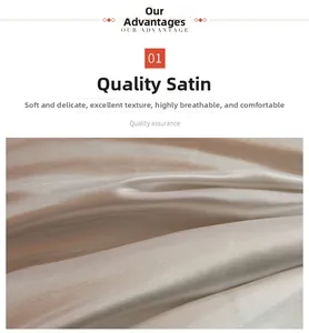 Detailed close-up of glossy satin cushion cover fabric showing smooth silk texture