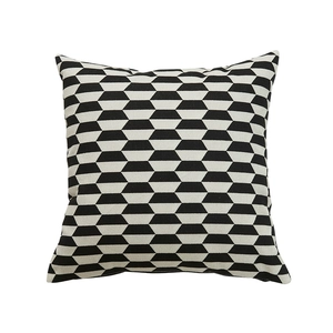 Modern Italian jacquard cushion with black and white geometric pattern for home sofa decor