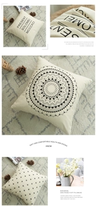 Detailed view of Nordic cotton pillowcase showing geometric prints and fabric texture