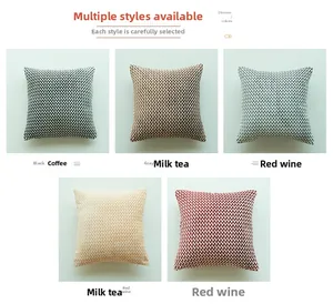 Detailed grid of five chevron pattern knit pillow covers in various elegant colors