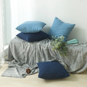 Nordic Denim Style Cushion Cover Scandinavian Modern Soft Fabric Pillowcase For Sofa Car Office Decor Square Decorative Pillow Case