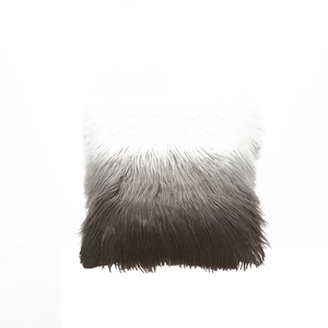 Nordic gradient shaggy long plush decorative pillow cover in white, grey, and brown colors