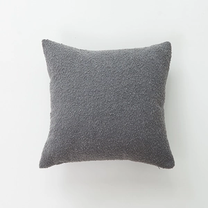 Dark gray square chenille pillowcase with thick textured fabric for modern home decor