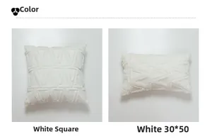 Detail of white plush pillow covers with 3D geometric triangles in square and lumbar sizes