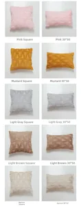 Detail of plush geometric triangle textured pillow covers in five Nordic colors and two sizes