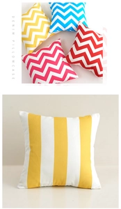 Close-up of waterproof outdoor pillowcases with wave patterns and hidden zipper detail