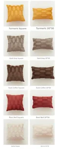 Close-up of geometric honeycomb texture on plush winter cushion covers in multiple colors